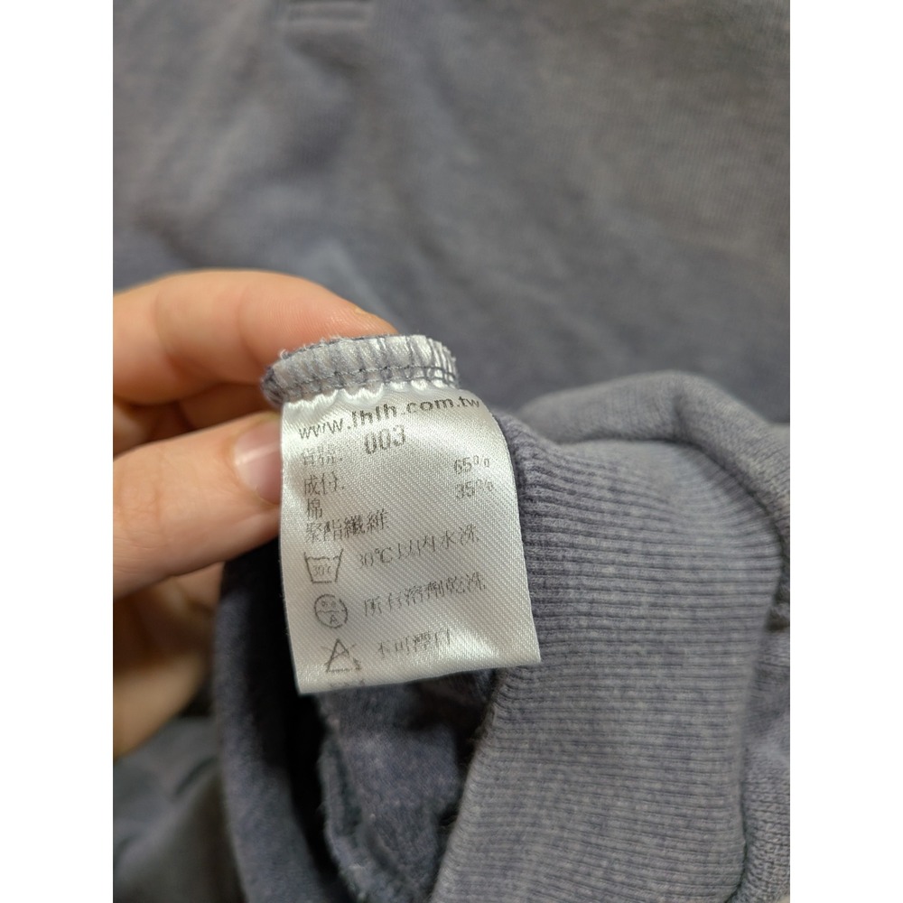 Ling Hong Gray Long Sleeve Polo Sweatshirt Fun Day Club Embroidered Mens XL - Picture 7 of 8
